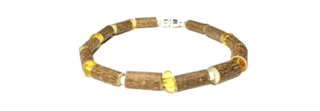 Hazelwood and Amber Necklace