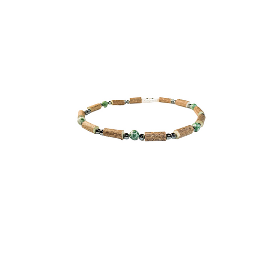 Hazelwood and Tree Agate Necklace